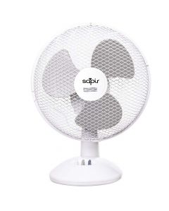 Настолен вентилатор SAPIR SP 1760 DC9, 19W, 23 см, 2 степени на скоростта, Регулиране на наклона, Бял/сив