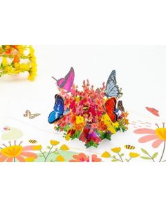 Kiriori Поздравителна картичка Pop-up "Цветя и пеперуди" 10733