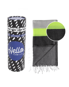 Hello Towels Hello Towels памучна кърпа Neon, Сиво / Черно 10782