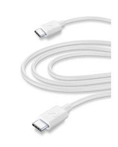Cellular line Кабел данни Cellularline USB C - USB C, 3м, Бял 6661