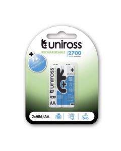 Uniross Акумулаторни батерии NiMH Uniross AA 2700 блистер 2бр. 8289