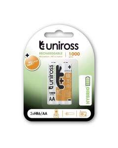 Uniross Акумулаторни батерии NiMH Uniross AA 1000 блистер 2бр. 8474