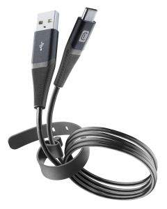 Cellular line Кабел данни USB към USB-C с метален конектор Pro+ 1.2 м 9126