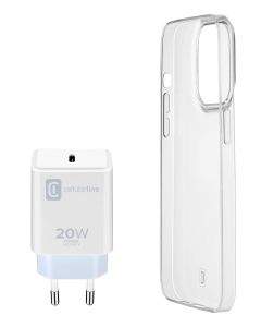 Cellular line Пакет за iPhone 14 Plus- Зарядно USB-C 20W + калъф 9579
