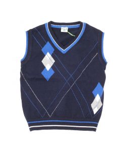Пуловер Ромбоиди в тъмно синьо от 6 месеца до 2,5 години