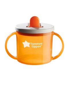 Tommee Tippee Чаша с дръжки Tommee Tippee First Cup 4м+, оранжева
