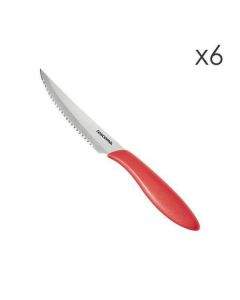 Комплект ножове за стек Tescoma Presto 12cm, 6 броя, червен