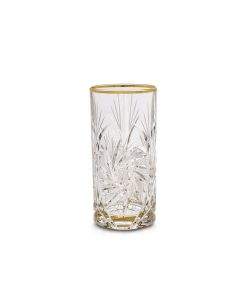 Чаша за вода Bohemia 1845 Pinwheel Matt Cut and Gold 370ml, 6 броя
