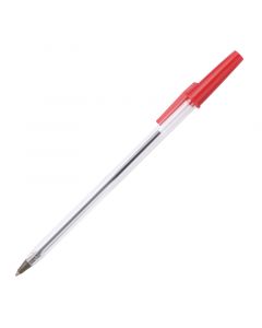Beifa Химикалка A+ 934, 1.0 mm, прозрачна, червена, 50 броя