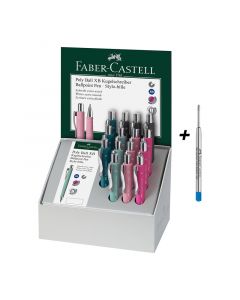 Faber-Castell Химикалка Poly Ball XB, автоматична, 15 броя, в комплект с 20 пълнителя