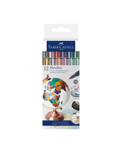 Faber-Castell Маркери, обли, металик, 1.5 mm, 12 цвята