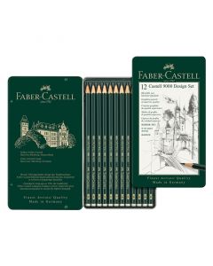 Faber-Castell Молив Castell 9000, чернографитен, комплект за дизайнери, различни твърдости, 12 броя