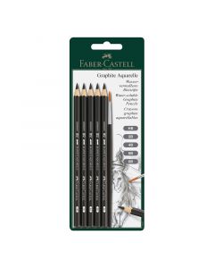 Faber-Castell Акварелни моливи Graphite Aquarelle, с четка, 5 броя