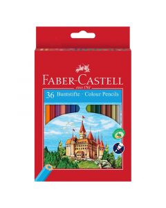 Faber-Castell Цветни моливи Замък, 36 цвята