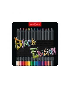 Faber-Castell Моливи Black Edition, 24 цвята, в метална кутия