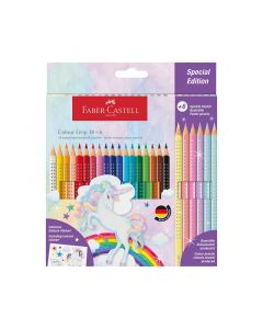 Faber-Castell Цветни моливи Grip 2001, 18 стандартни и 6 блестящи цвята