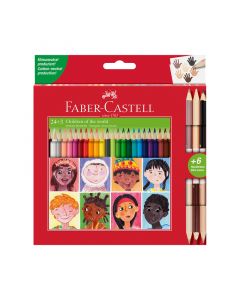 Faber-Castell Цветни моливи Triangular моливи, 24 стандартни и 3 телесни цвята