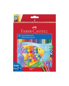 Faber-Castell Акварелни моливи, 48 цвята, с включена четка