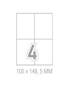 Office 1 Superstore Самозалепващи етикети, A4, 105 x 148.5 mm, прави ъгли, 100 листа