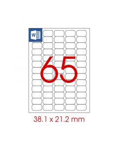 Tanex Самозалепващи етикети, A4, 38.1 x 21.2 mm, прозрачни, 25 листа