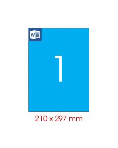 Tanex Самозалепващи етикети, A4, 210 x 297 mm, сини, 25 листа