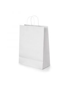 Торбичка, крафт хартия, бяла, 320 x 390 x 110 mm, 50 броя