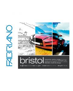 Fabriano Блок за рисуване Bristol, 297 x 420 mm, 250 g/m2, гладък, подлепен, 20 листа