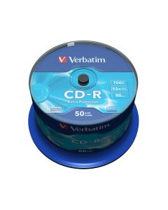 Verbatim CD-R, 700 MB, 52x, със защитно покритие, 50 броя в шпиндел