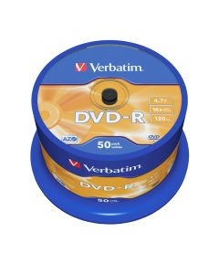 Verbatim DVD-R, 4.7 GB, 16x, AZO покритие, 50 броя в шпиндел