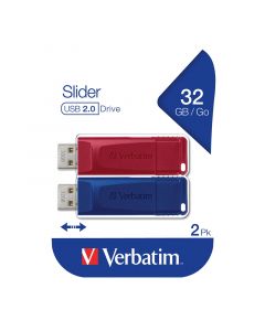 Verbatim USB флаш памет Slider, USB 2.0, 32GB, 2 броя