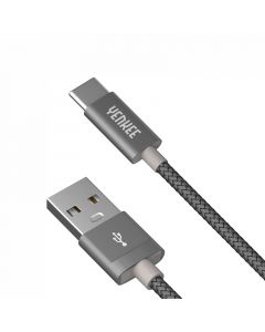 Yenkee Кабел 302 GY, USB-A Male към USB-C Male, 2 m, сив