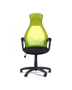 Работен стол Mistik Green, дамаска и меш, зелено и черно