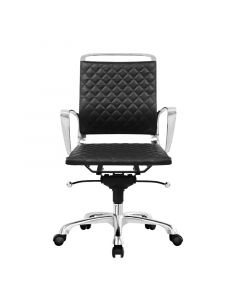RFG Работен стол Ell W, екокожа, черна седалка, черна облегалка