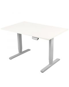 RFG Ергономично eлектрическо бюро, 160 x 80 cm, метални крака със сив цвят, бял плот