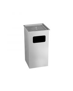 Dayco Кош за отпадъци, с пепелник, отворен, правоъгълен, 30 х 30 х 60 cm, 45 L, инокс