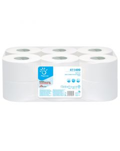 Papernet Тоалетна хартия Mini Jumbo, двупластова, избелена, 400 g, 12 броя