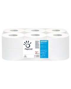 Papernet Тоалетна хартия Mini Jumbo, двупластова, целулозна, 450 g, 12 броя