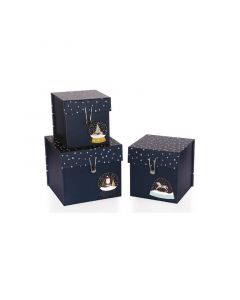 Gipta Подаръчна кутия Snowglobe, с капак и ластик, 205 x 205 x 185 mm