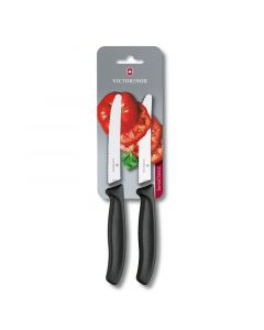 Victorinox Комплект ножове, за домати и колбаси, черни, 2 броя