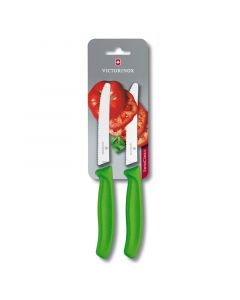 Victorinox Комплект ножове, за домати и колбаси, зелени, 2 броя