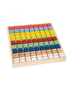 Small Foot Таблица за умножение, дървена, цветна, 17 х 17 х 2 cm