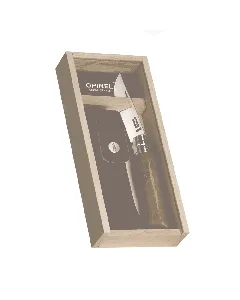 Сгъваем нож Opinel №8 Carbon, острие 8.5 см + кожена кания