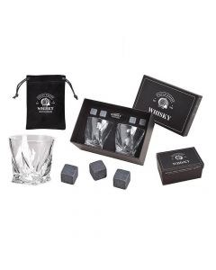 Уиски комплект - 2 чаши и базалтови охладители, в кутия - Whisky Gift Sets