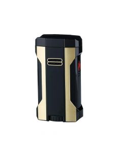 Запалка WinJet Premium Black&Gold, 4xJET пламък, с поставка и вграден пънч за пури