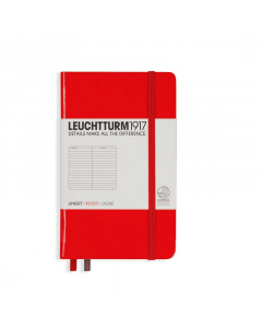 Тефтер А6 Leuchtturm1917 Notebook Pocket Red, твърда корица, Чисто бяла