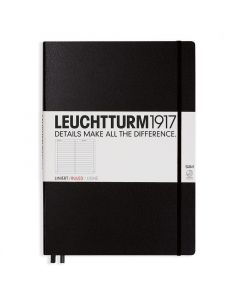 Тефтер А4+ Leuchtturm1917 Notebook Master Slim Black, твърда корица, Точки