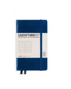 Тефтер А6 Leuchtturm1917 Notebook Pocket Navy, твърда корица, Чисто бяла