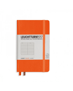 Тефтер А6 Leuchtturm1917 Notebook Pocket Orange, твърда корица, Чисто бяла