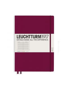 Тефтер А4+ Leuchtturm1917 Notebook Master Slim Port Red, твърда корица, Редове