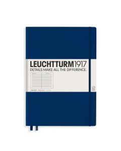 Тефтер А4+ Leuchtturm1917 Notebook Master Classic Navy, твърди корици, Редове